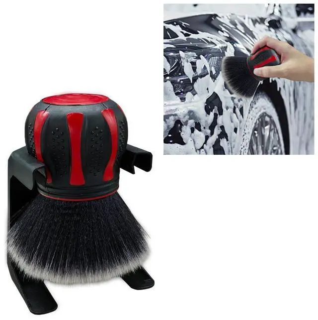 Main image of Car Detailing Brush, Ultra Soft Bristles XL Synthetic Brush, Auto Interior Dusting Brush with Storage Rack, Car Cleaning Tool for Vehicle Air Conditioner Vents, Dashboard, Leather
