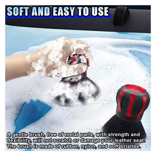 Alt view image 3 of 6 - Car Detailing Brush, Ultra Soft Bristles XL Synthetic Brush, Auto Interior Dusting Brush with Storage Rack, Car Cleaning Tool for Vehicle Air Conditioner Vents, Dashboard, Leather