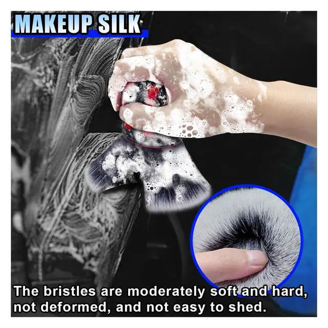 Alt view image 6 of 6 - Car Detailing Brush, Ultra Soft Bristles XL Synthetic Brush, Auto Interior Dusting Brush with Storage Rack, Car Cleaning Tool for Vehicle Air Conditioner Vents, Dashboard, Leather