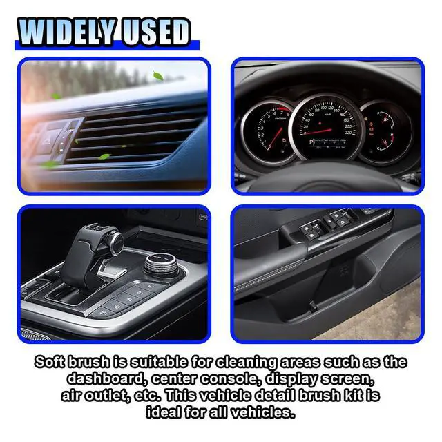 Alt view image 5 of 6 - Car Detailing Brush, Ultra Soft Bristles XL Synthetic Brush, Auto Interior Dusting Brush with Storage Rack, Car Cleaning Tool for Vehicle Air Conditioner Vents, Dashboard, Leather