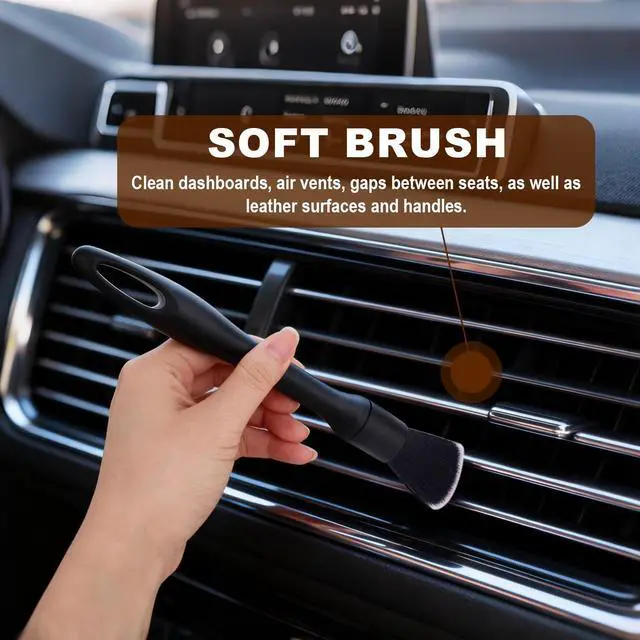 Alt view image 5 of 7 - 6pcs Car Detailing Brush Set, Soft Medium and Hard Bristle Automotive Cleaning Brushes Multi-Use Car Interior Detail Dust Brush Tools for Auto Truck SUV RV Motorcycle Leather Exterior