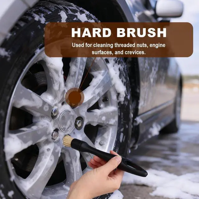Alt view image 7 of 7 - 6pcs Car Detailing Brush Set, Soft Medium and Hard Bristle Automotive Cleaning Brushes Multi-Use Car Interior Detail Dust Brush Tools for Auto Truck SUV RV Motorcycle Leather Exterior