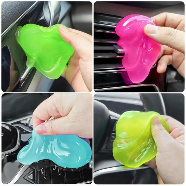 Alt view image 2 of 7 - Car Cleaning Gels-4 Pack, Cleaning Gel for Car, Dust Cleaner Putty Cleaner Slime Cleaning Supplies Auto Detailing Tools, Cleaning Slime for Dust Removal, Cleaning Kit Gift for Men Women, 320g