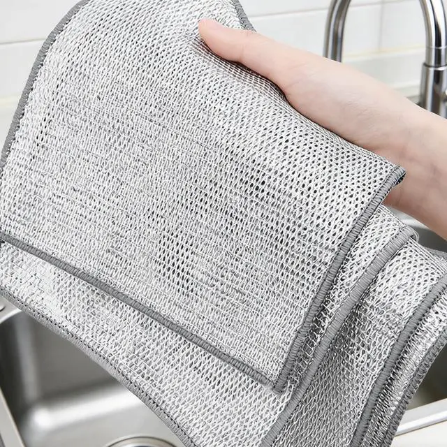 Alt view image 7 of 7 - Stainless Steel Wire Scrubber Sponges, 10 Pack Non-Scratch Heavy Duty Cleaning Cloths, Multi-Purpose Metal Mesh Dish Rags for Kitchen, Dishes, Pots, Pans, Sink, 7.87 x 7.87 Inch (10)
