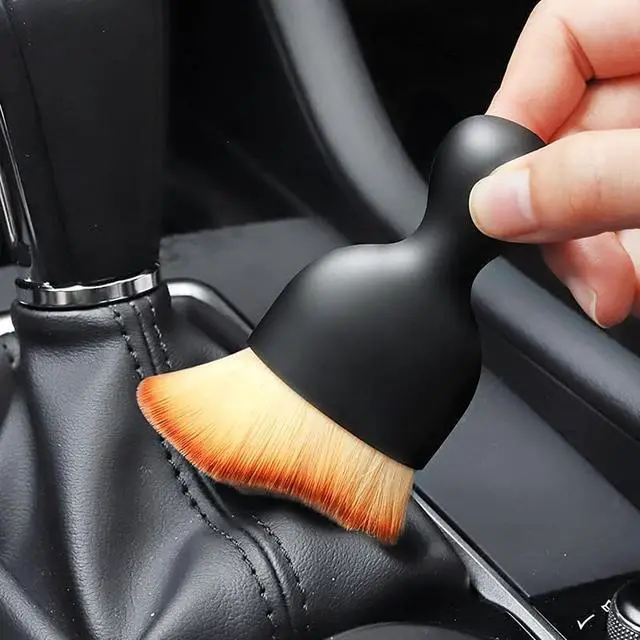 Alt view image 2 of 6 - 4 Pcs Car Interior Cleaning Soft Brushes,Car Interior Detailing Brush,Car Cleaning Brush Dust Collectors, Car Interior Cleaning Soft Brushes,Curved Design Dirt Dust Clean Brushes