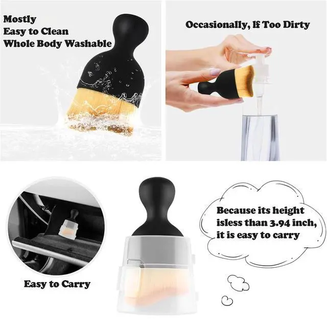 Alt view image 4 of 6 - 4 Pcs Car Interior Cleaning Soft Brushes,Car Interior Detailing Brush,Car Cleaning Brush Dust Collectors, Car Interior Cleaning Soft Brushes,Curved Design Dirt Dust Clean Brushes