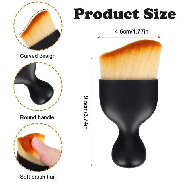 Alt view image 6 of 6 - 4 Pcs Car Interior Cleaning Soft Brushes,Car Interior Detailing Brush,Car Cleaning Brush Dust Collectors, Car Interior Cleaning Soft Brushes,Curved Design Dirt Dust Clean Brushes
