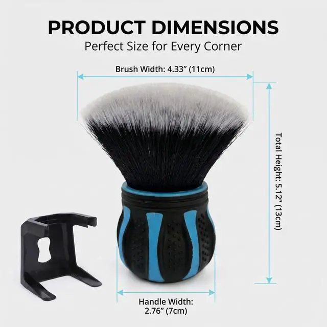 Alt view image 2 of 7 - 1 PC Car Detailing Brush, Ultra Soft Bristle Interior Cleaning Tool with Storage Rack, Ball-shaped Handle for Dashboard Vents, Universal for Most Cars, Trucks, SUVs (Blue)
