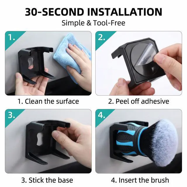 Alt view image 6 of 7 - 1 PC Car Detailing Brush, Ultra Soft Bristle Interior Cleaning Tool with Storage Rack, Ball-shaped Handle for Dashboard Vents, Universal for Most Cars, Trucks, SUVs (Blue)