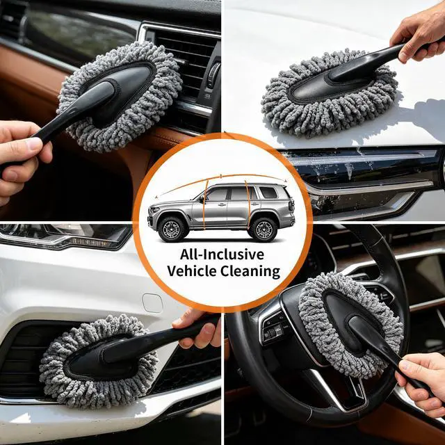 Alt view image 4 of 7 - Car Detailing Brush Kit Interior & Exterior Cleaner, Ultra Soft Boars Hair Car Interior Detailing Brushes, 6 Different Detailing Brushes for Auto Detailing, Dashboard, Vents, Wheels and Tires
