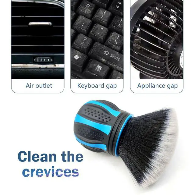 Alt view image 3 of 7 - Car Interior Brush, Soft Bristles with Storage Rack, Car Beauty Tools, Car Detailing Brush Kit, Suitable for Most Cars (Blue)