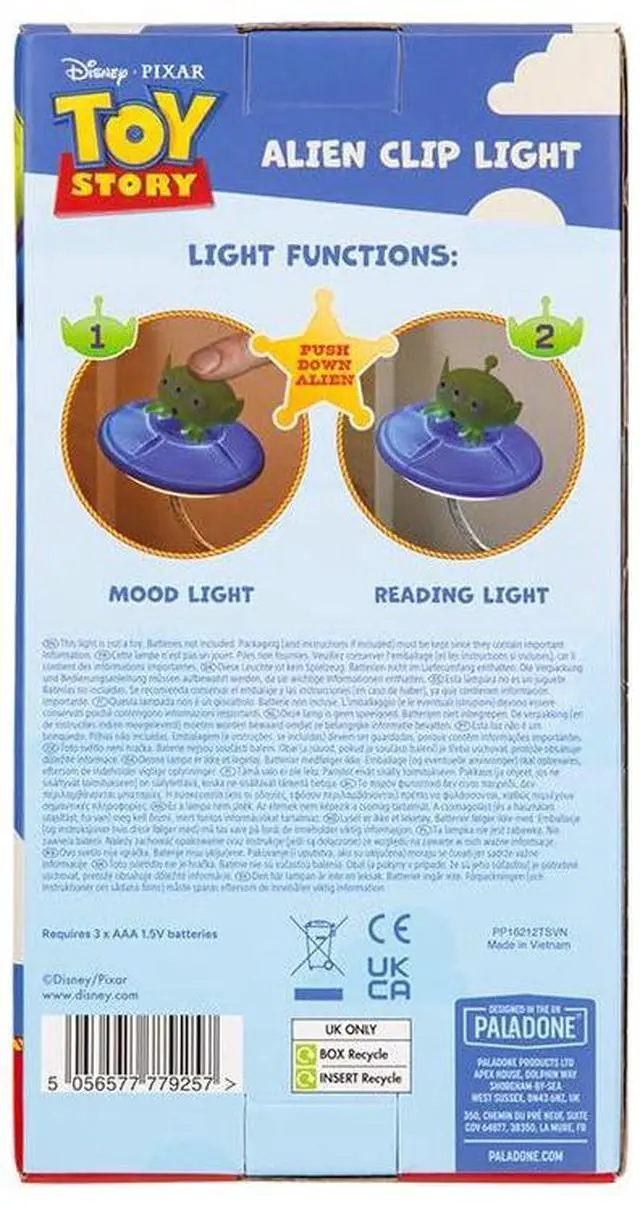 Alt view image 6 of 6 - Toy Story Alien Book Light ClipOn Reading Lamp for Books and Bed Flexible Arm Kids Light