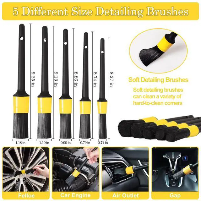 Alt view image 3 of 6 - 27Pcs Car Detailing Kit, Car Detailing Brush Set, Auto Detailing Drill Brush Set, Car Detailing Brushes, Car Wash Kit, Car Accessories, Car Cleaning Tools Kit for Interior, Exterior, Wheels