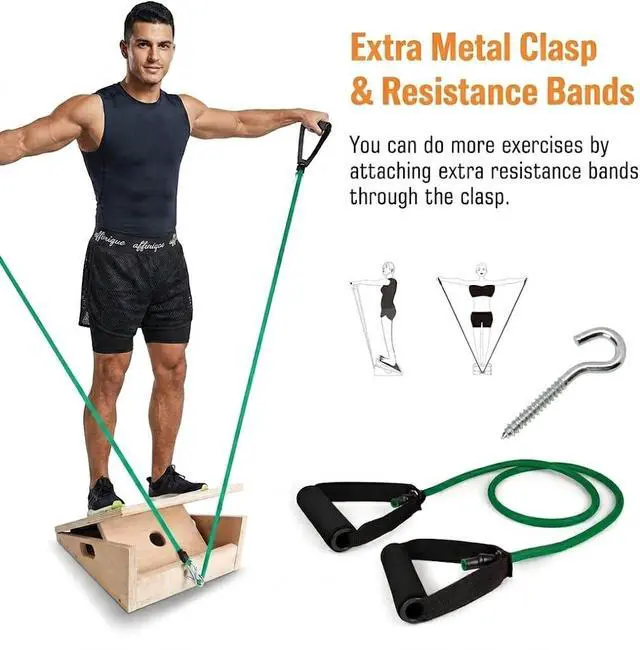 Alt view image 2 of 6 - 3-in-1 Portable Wooden Slant Board for Calf Stretching - Calf Stretcher & Incline Board Convertible to Balance Board + Resistance Band - 5 Angles, Anti-Slip