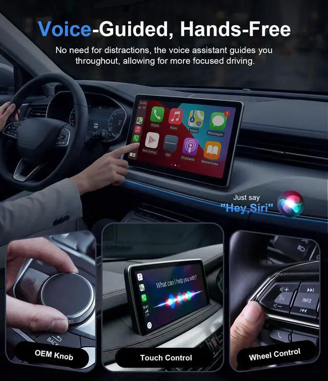Alt view image 4 of 7 - 2026 Wireless CarPlay Adapter for iPhone, Bluetooth Car Play Wireless Adapter USB C for Apple & Android Auto - 5s Auto Connect Zero Latency, 2-in-1 Ultra Compact Carplay Adapter (Black)