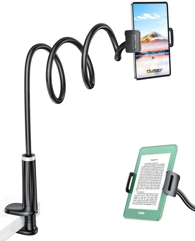 Main image of 42" Long Arm Tablet Holder for Bed with 360° Rotating Base: Flexible Gooseneck Stand Compatible with iPad Pro Air Mini | Kindle | Switch & Other 413" Devices