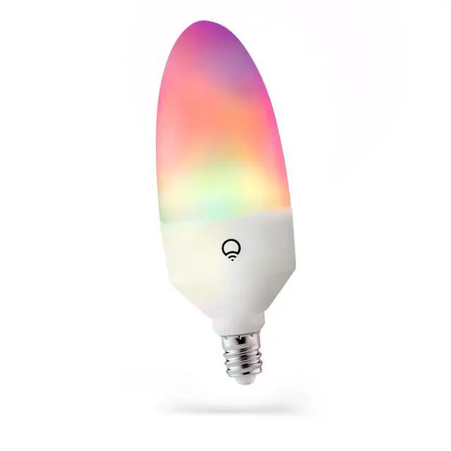 Alt view image 7 of 7 - E12 Candle Color Wi-Fi Smart LED Light Bulb, PolychromeColor, Multi-Zone Dimmable, No Hub Req, App & Voice Control, Compatible with Alexa, Apple HomeKit, Google Assistant & Microsoft Cortana