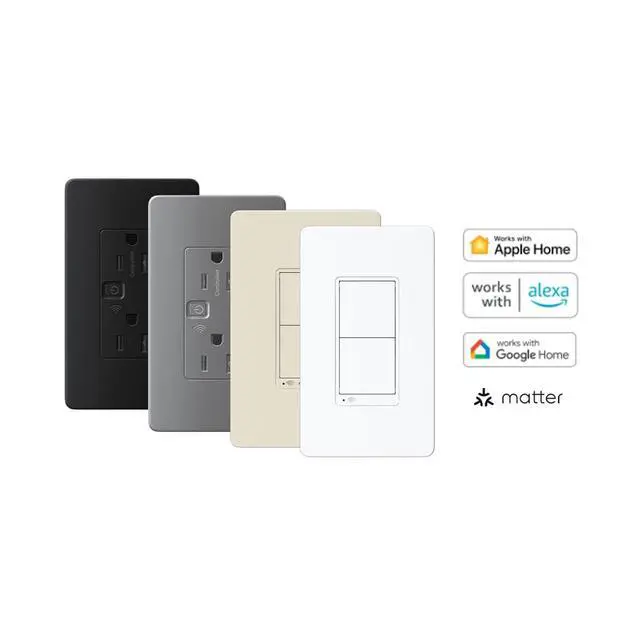 Alt view image 3 of 7 - Electric X Series 15A 125V Wi-Fi Energy Monitoring Socket Outlet, Tamper Resistant, Matter Certified, Compatible with Alexa, Google Home, Apple Home, Matte White