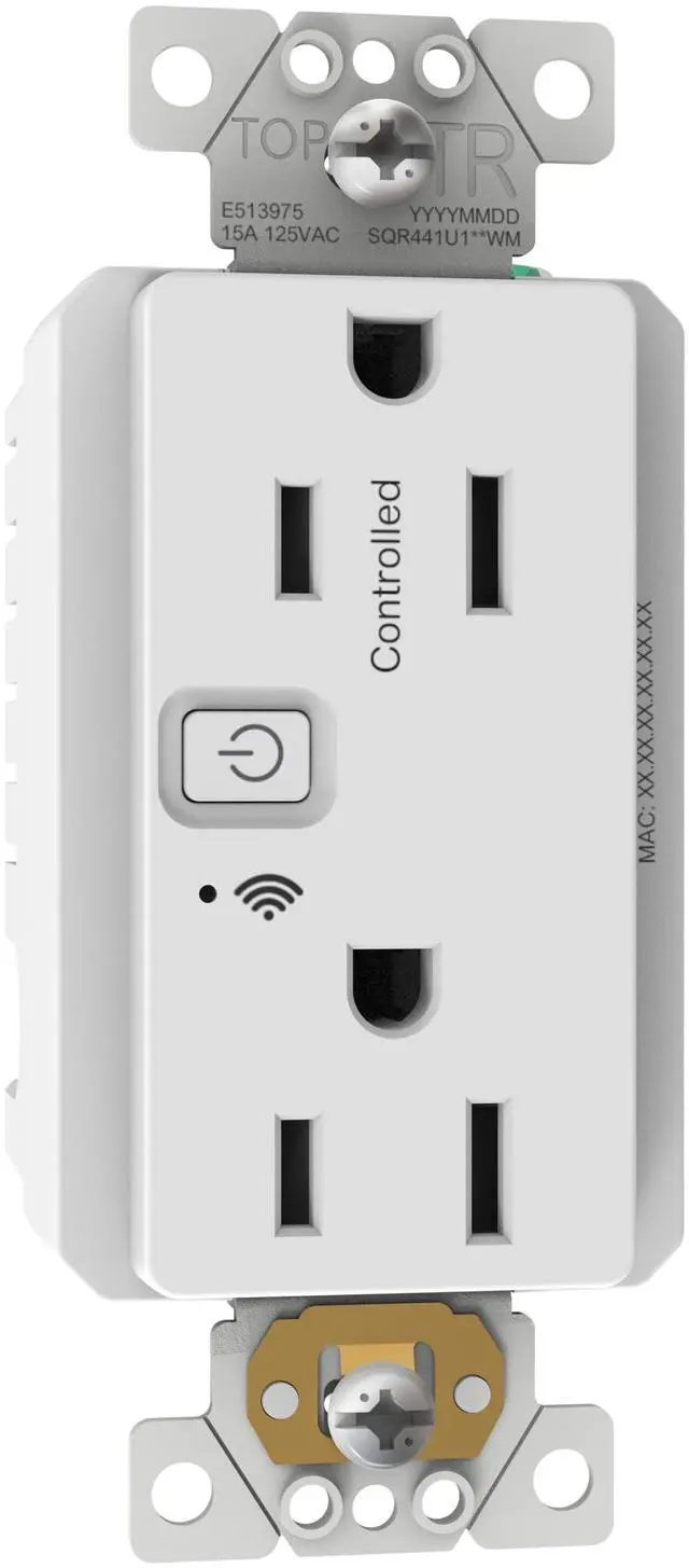 Main image of Electric X Series 15A 125V Wi-Fi Energy Monitoring Socket Outlet, Tamper Resistant, Matter Certified, Compatible with Alexa, Google Home, Apple Home, Matte White