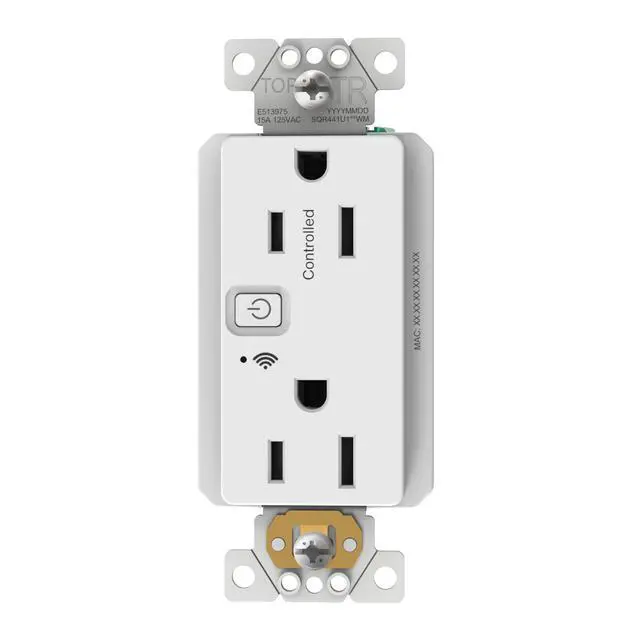 Alt view image 5 of 7 - Electric X Series 15A 125V Wi-Fi Energy Monitoring Socket Outlet, Tamper Resistant, Matter Certified, Compatible with Alexa, Google Home, Apple Home, Matte White