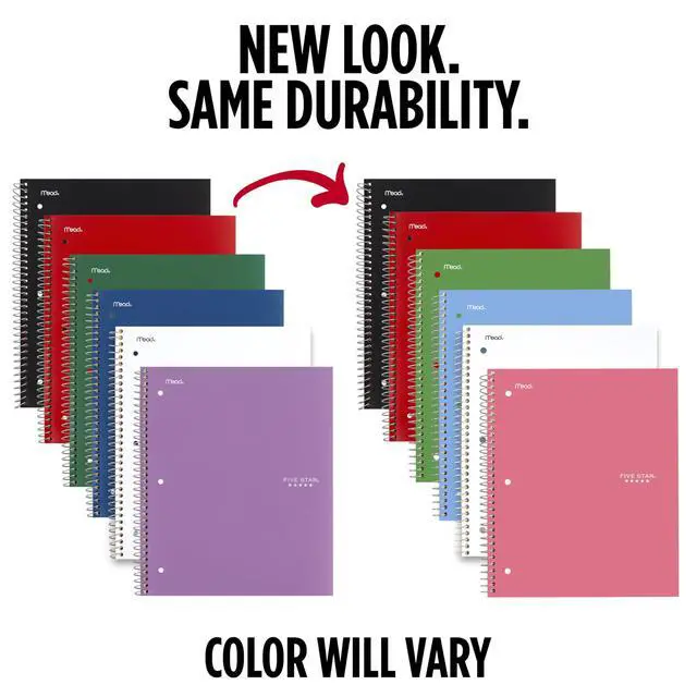 Alt view image 2 of 7 - Spiral Notebook + Study App, 1 Subject, College Ruled Paper, 8.5" x 11", 100 Sheets, Assorted Colors, 6 Pack (38052)
