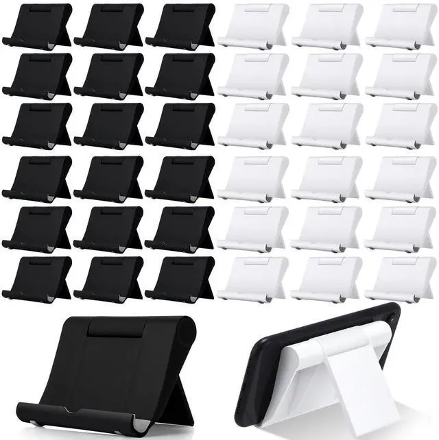 Main image of 36 Pcs Cell Phone Stands Foldable Tablet Mobile Stand Adjustable Multi Angle Tablet Holder Compatible with Phone 15 14 13 12 11 Pro Xs Xs Max XR 8 (Black and White)
