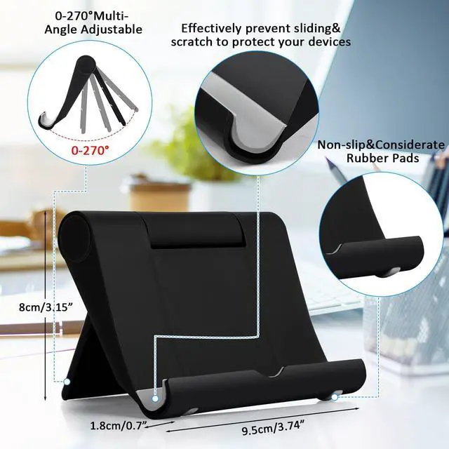 Alt view image 2 of 7 - 36 Pcs Cell Phone Stands Foldable Tablet Mobile Stand Adjustable Multi Angle Tablet Holder Compatible with Phone 15 14 13 12 11 Pro Xs Xs Max XR 8 (Black and White)