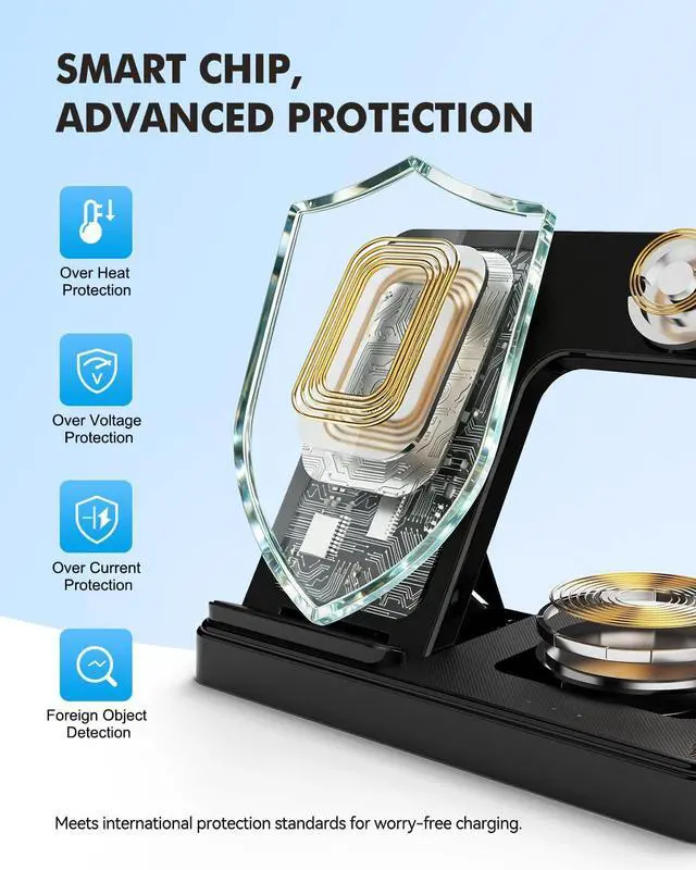 Alt view image 5 of 7 - Wireless Charger for Samsung, 3-in-1 Foldable Charging Station for Samsung S26/S25/S24/S23/S22/S21, Note 20/10, Z Fold 6/5, Galaxy Buds 4/3/2 Pro and Galaxy Watch-Android Travel Charging Stand