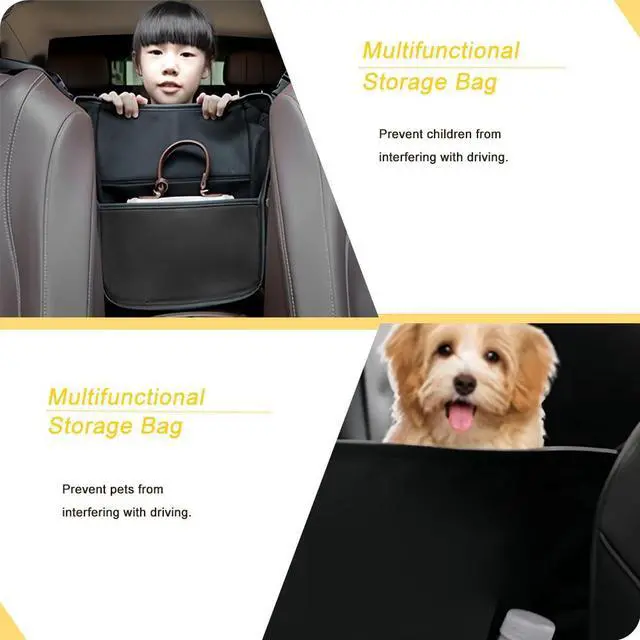 Alt view image 3 of 6 - Car Handbag Holder Between Seats, Multifunctional Car organizer for Center Armrest Box,Car Storage Bag Pocket Handbag Purse Holder for Storage, Large capacity, wear resistant(Black)