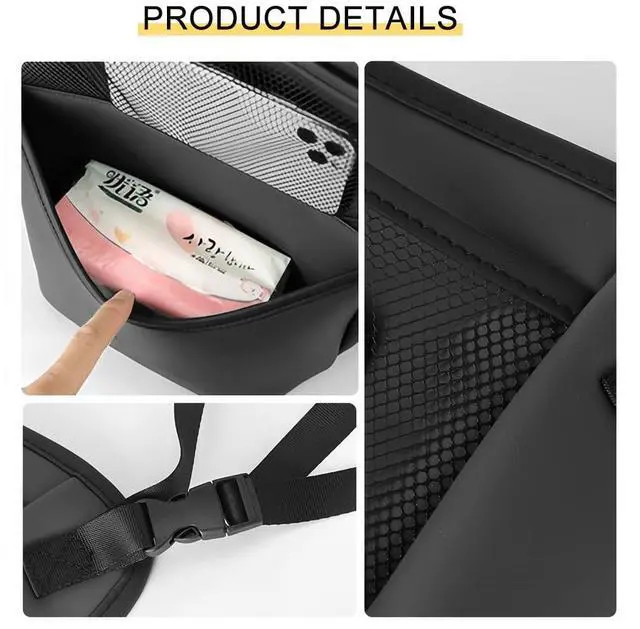 Alt view image 4 of 6 - Car Handbag Holder Between Seats, Multifunctional Car organizer for Center Armrest Box,Car Storage Bag Pocket Handbag Purse Holder for Storage, Large capacity, wear resistant(Black)
