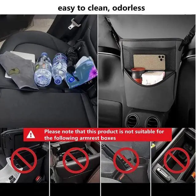 Alt view image 6 of 6 - Car Handbag Holder Between Seats, Multifunctional Car organizer for Center Armrest Box,Car Storage Bag Pocket Handbag Purse Holder for Storage, Large capacity, wear resistant(Black)
