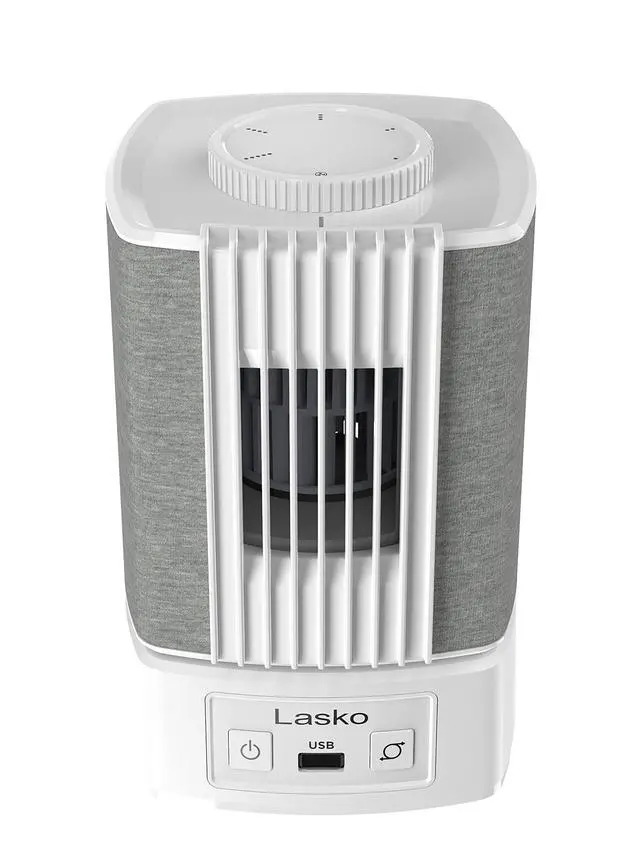 Alt view image 7 of 7 - SlumberBreeze 2-in-1 Small Table Fan and White Noise Machine for Better Sleep in the Bedroom and Focus in the Home Office, SB101, White