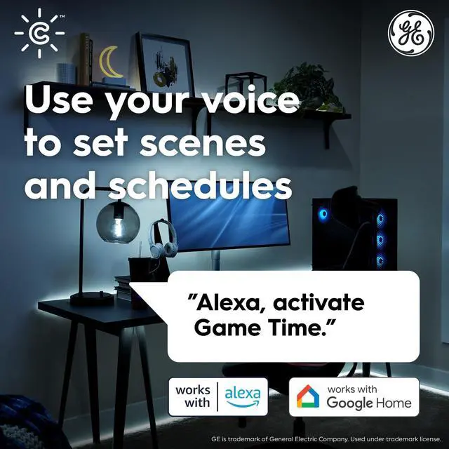 Alt view image 4 of 7 - GE Smart LED Light Bulb, B11 Candle Light Bulb, Works with Amazon Alexa and Google Home, WiFi Light, 60W Equivalent, Soft White, Small Base (Pack of 2)