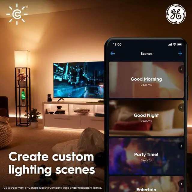 Alt view image 5 of 7 - GE Smart LED Light Bulb, B11 Candle Light Bulb, Works with Amazon Alexa and Google Home, WiFi Light, 60W Equivalent, Soft White, Small Base (Pack of 2)