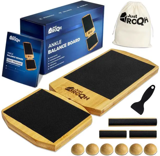 Main image of Ankle Strengthener for Rehab & Physical Therapy Single Leg Bamboo Axis Board with Quick - Release System, 2 Training Levels & Scraper Tool