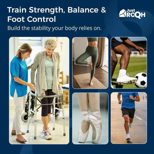 Alt view image 4 of 6 - Ankle Strengthener for Rehab & Physical Therapy Single Leg Bamboo Axis Board with Quick - Release System, 2 Training Levels & Scraper Tool