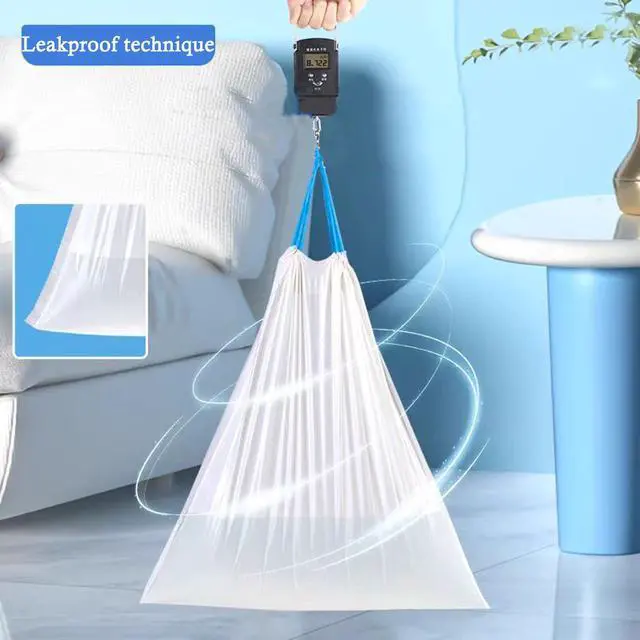 Alt view image 5 of 7 - 15 Gallon white drawstring trash bags
