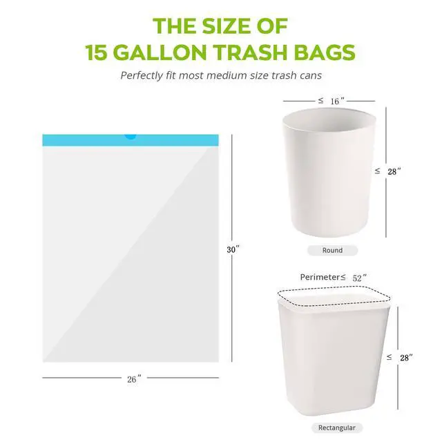 Alt view image 6 of 7 - 15 Gallon white drawstring trash bags