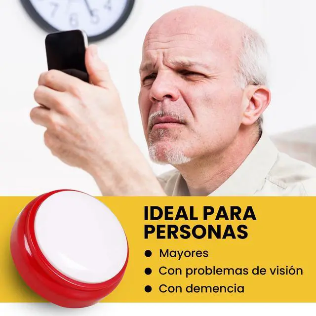 Alt view image 5 of 6 - Spanish Talking Clock - Reloj Parlante con Voz en Español - Telling Time in Spanish for The Visually Impaired, Blind, Elderly, Alzheimer's - Speaking Clock 12h and 24h Formats
