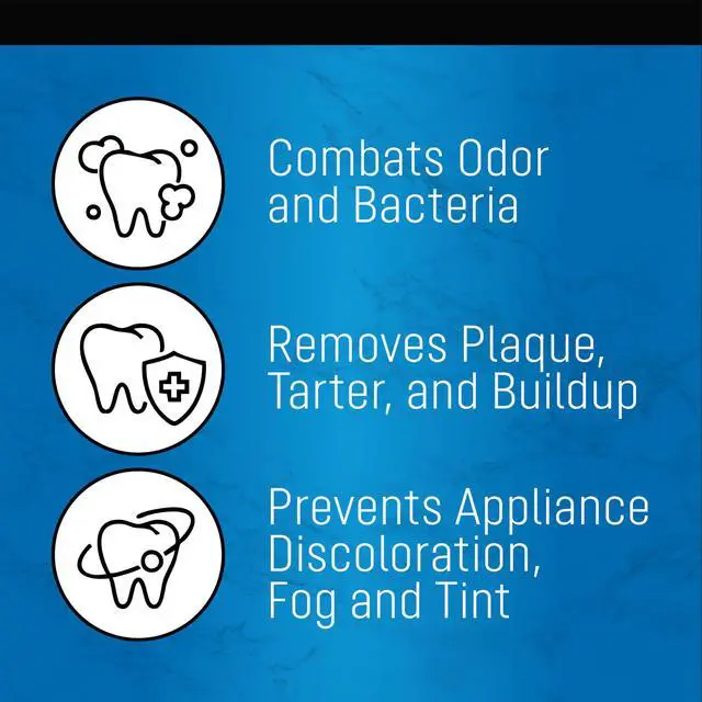 Alt view image 3 of 7 - Retainer Cleaner Tablets for Dentures, Retainers, Aligners & Night Guards 120 Denture Cleaning Tablets, 3-Minute Deep Clean, Removes Odor, Plaque & Stains FSA HSA Eligible