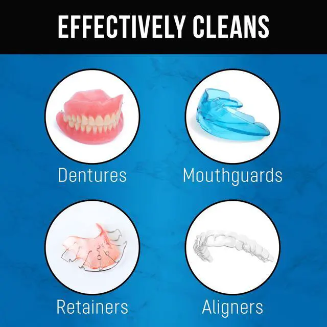 Alt view image 5 of 7 - Retainer Cleaner Tablets for Dentures, Retainers, Aligners & Night Guards 120 Denture Cleaning Tablets, 3-Minute Deep Clean, Removes Odor, Plaque & Stains FSA HSA Eligible