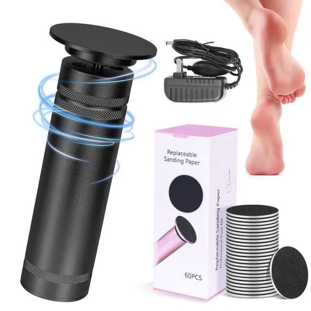 Main image of PowerPro Electric Foot Callus Remover,36W Professional 1200rpm Heavy Duty Metal Grinder for Dead Skin Automatic Foot Sander with 60pcs Sandpaper Pads for Home Use Pedicure Tool(Black)