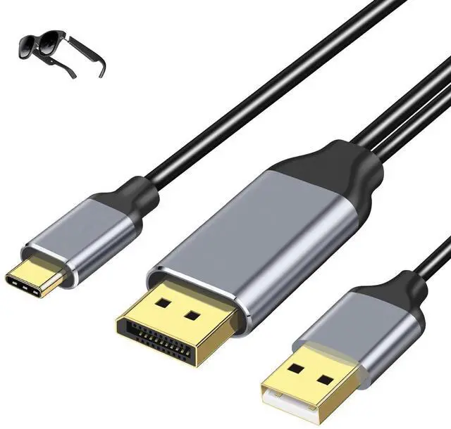 Main image of DisplayPort to USB C Cable 6FT 4K@60Hz with USB Cable Adapter,DP Male to Type-C Male Converter Support Touch with Nre a-l Air VR, MacB00k Pro/Air 2020/2018,XPS, Pad Pro/Air