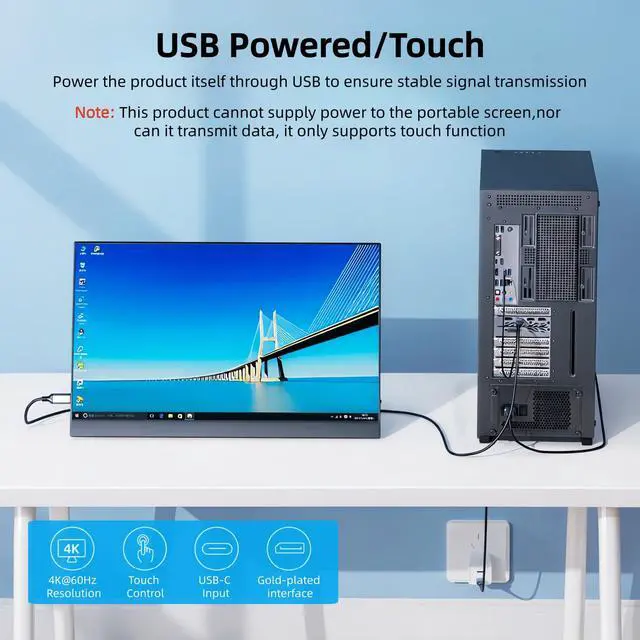 Alt view image 5 of 7 - DisplayPort to USB C Cable 6FT 4K@60Hz with USB Cable Adapter,DP Male to Type-C Male Converter Support Touch with Nre a-l Air VR, MacB00k Pro/Air 2020/2018,XPS, Pad Pro/Air