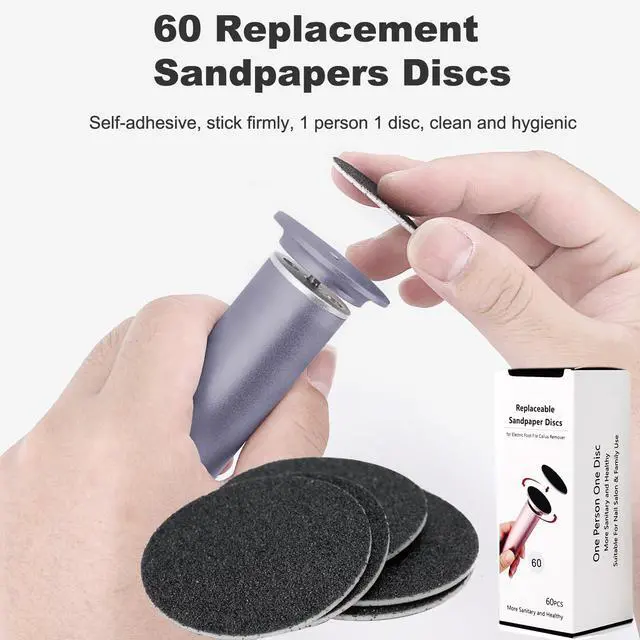 Alt view image 5 of 7 - Electric Callus Remover for Feet With Adjustable Speed and 60PCS Sanding Discs - Powerful Foot File, Pedicure Tools, Feet Scrubber, Dead Skin Grinder, Gray