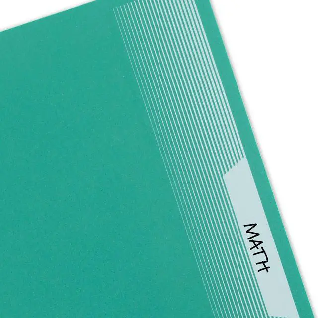 Alt view image 2 of 7 - Spiral Notebook, 5 Pack, 5 Subject, Wide Ruled Paper, Plastic Cover, 8" x 10-1/2", 160 Sheets per Notebook, Black, Red, Blue, Green and Yellow (930101A-ECM)