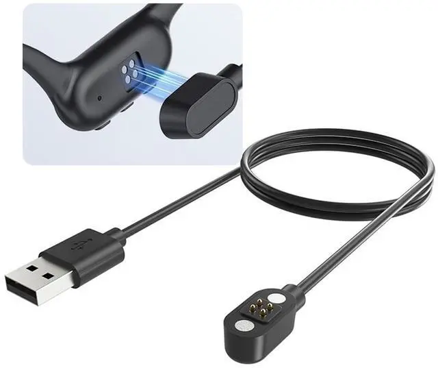 Main image of Replacement Charging Cable for Bone Conduction Headphones, Magnetic 4-pin Charger for Bxswtu X7, PSIER S18, Dnniakm X20, NANK Runner 4 and More Bone Conduction Headphones, (2.54mm Pitch)
