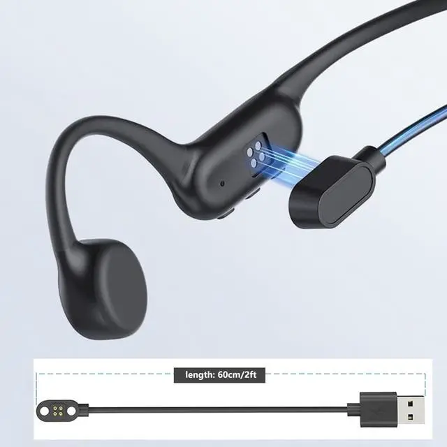 Alt view image 3 of 6 - Replacement Charging Cable for Bone Conduction Headphones, Magnetic 4-pin Charger for Bxswtu X7, PSIER S18, Dnniakm X20, NANK Runner 4 and More Bone Conduction Headphones, (2.54mm Pitch)