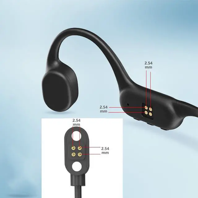 Alt view image 4 of 6 - Replacement Charging Cable for Bone Conduction Headphones, Magnetic 4-pin Charger for Bxswtu X7, PSIER S18, Dnniakm X20, NANK Runner 4 and More Bone Conduction Headphones, (2.54mm Pitch)