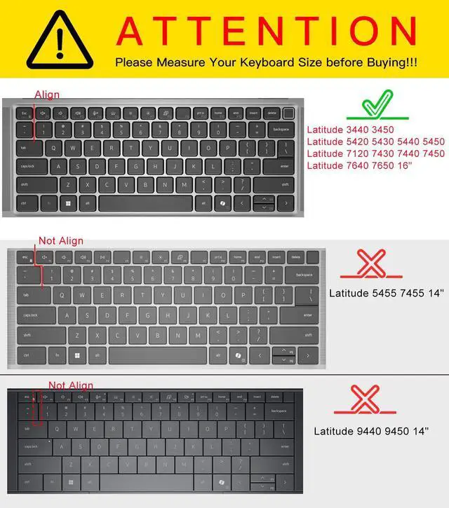 Alt view image 2 of 7 - Keyboard Cover for Dell Latitude 7420 7430 7440 7450 14, Latitude 3450 3440 5450 5440 5430 5431 5420 9420 9430, Latitude 9510 9520 7520 15.6 & 7650 7640 16" Laptop Skin-Ombre Mint
